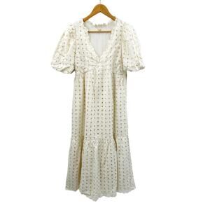 Just me Cream embroidered maxi dress